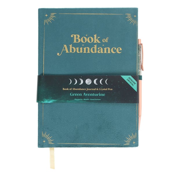 Something Different Book Of Abundance Green Aventurine Notebook with Pen