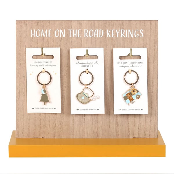 Something Different Home On The Road Camping Keyring Set (Pack of 24)