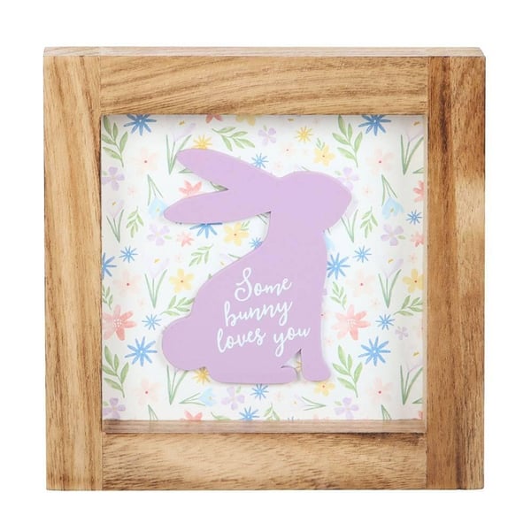 Something Different Some Bunny Loves You Träinramad Plakett