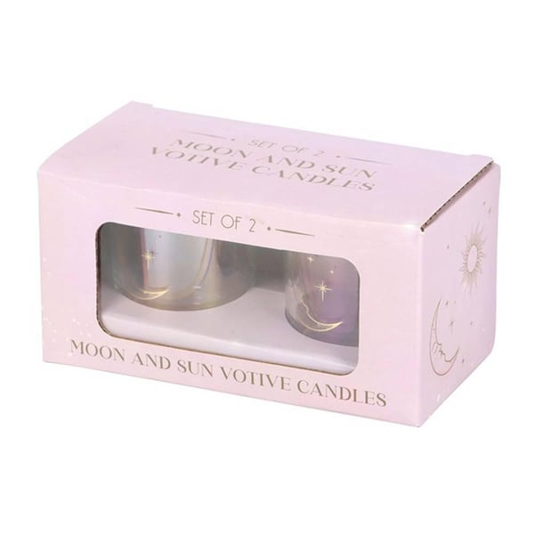 Something Different Iridescent Sun & Moon Face Votive Candle Holder (Pack of 2)