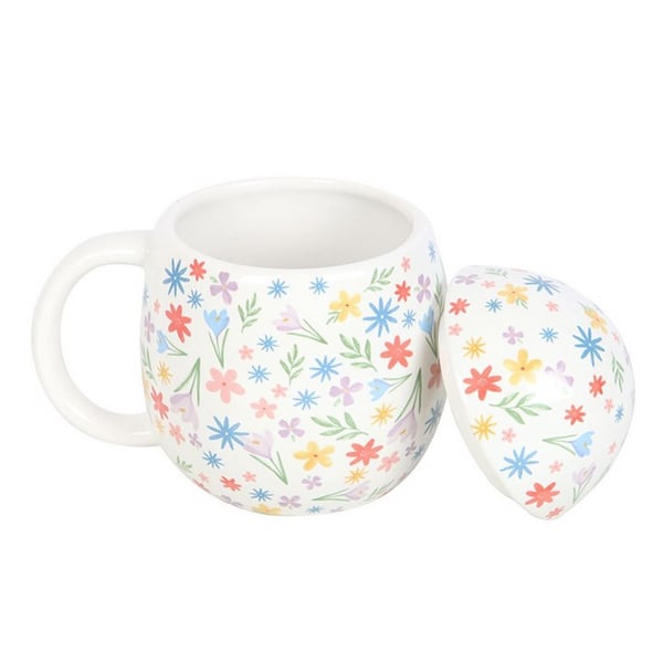Something Different Some Bunny Loves You Floral Print Egg Shaped Mug