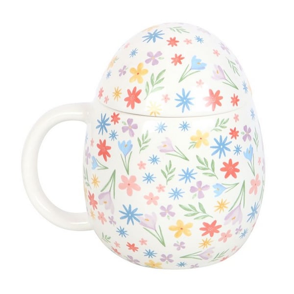 Something Different Some Bunny Loves You Floral Print Egg Shaped Mug