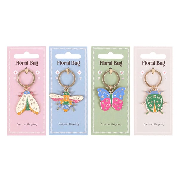 Something Different Floral Bug Keyring Set (Pack of 24)