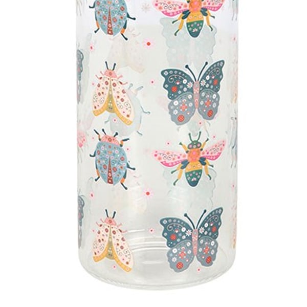 Something Different Floral Bug Glass Water Bottle