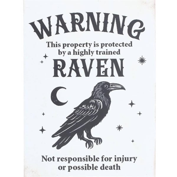 Something Different Protected By A Raven Hängande Skylt
