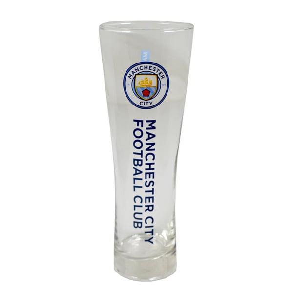 Manchester City FC Officielle Wordmark fodbold Crest Design Peroni Pint Glass