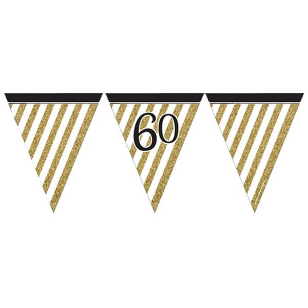 Creative Party Sort og guld Milestone papirflag Bunting