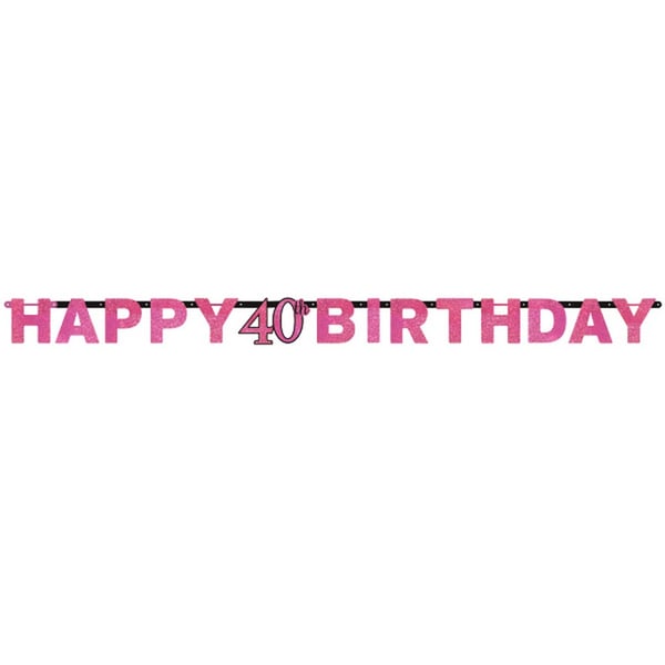 Amscan Prism Pink Happy Birthday Letter Banner