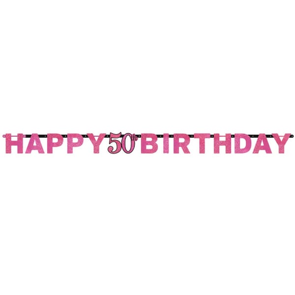 Amscan Prism Pink Happy Birthday Letter Banner