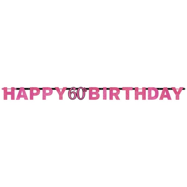 Amscan Prism Pink Happy Birthday Letter Banner