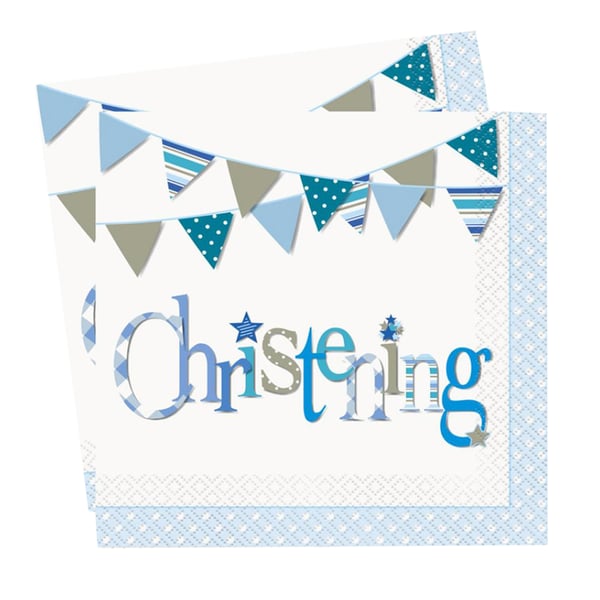Unique Party Bunting dåbsservietter (pakke med 16)