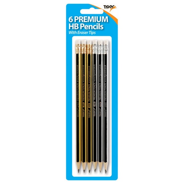 Tiger Stationery Premium Eraser Tip HB Pencils