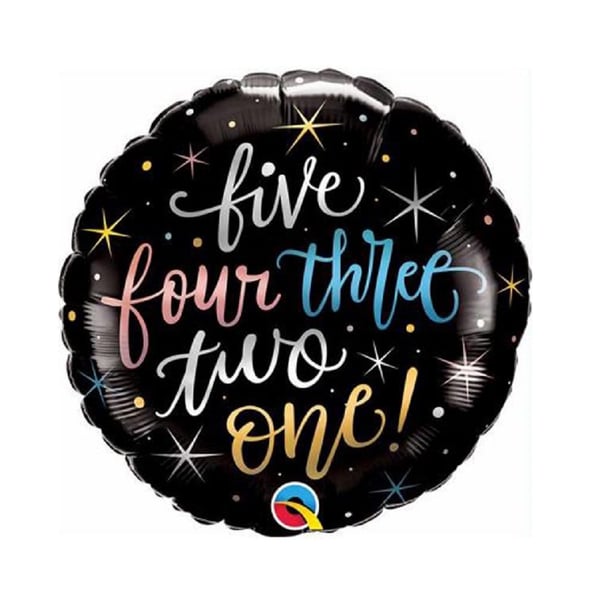 Qualatex Foil Balloon with Five Four Three Two One Design