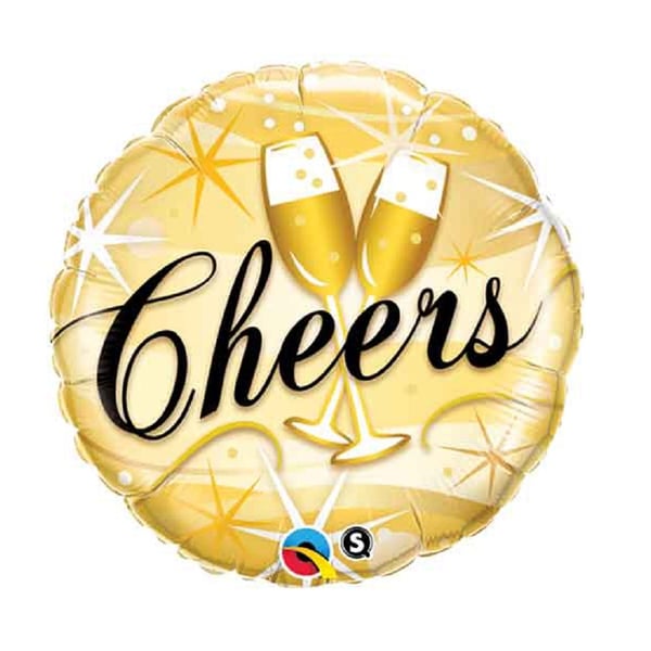 Qualatex Foil Balloon with Cheers Starbursts Design