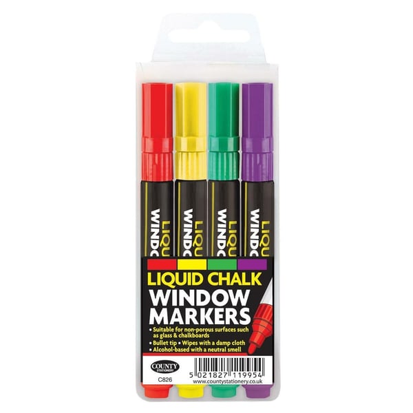 County Stationery kritmarkör (4-pack)