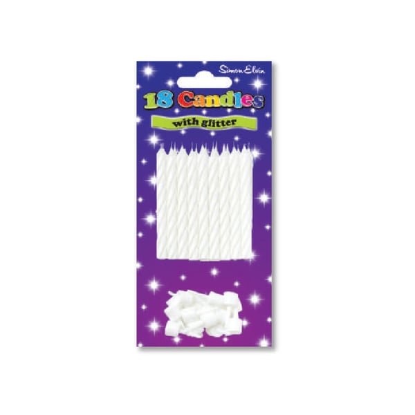 Simon Elvin Glitter spiral fødselsdagslys (pakke med 6)