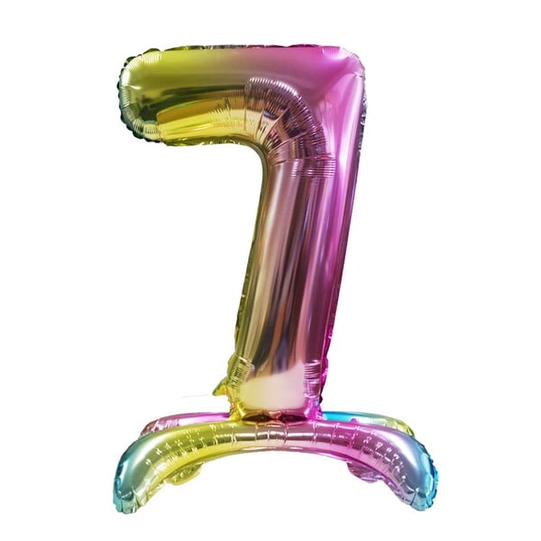 Realmax Standing Number 7 Rainbow Gradient Foil Balloon