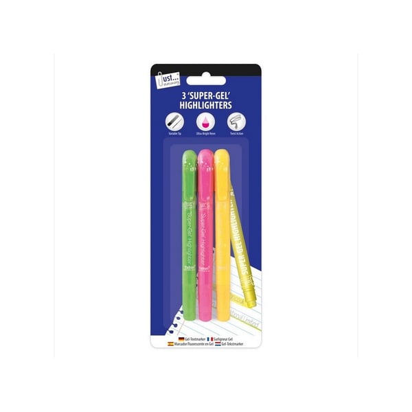 Just Stationery Neon Gel-överstrykningspenna (3-pack)