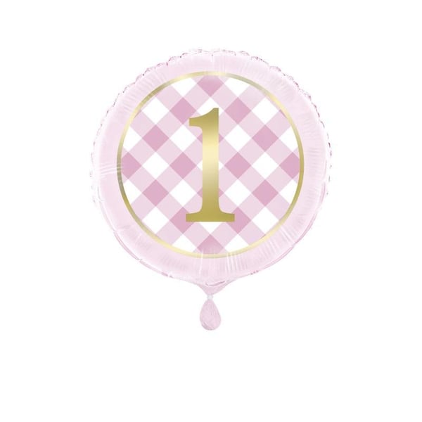 Unique Party Gingham 1. syntymäpäivän foliopallo