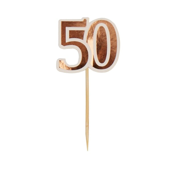 Neviti 50th Birthday Cake Topper (Pack of 10)