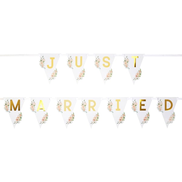 Neviti Blomstret Just Married Bunting