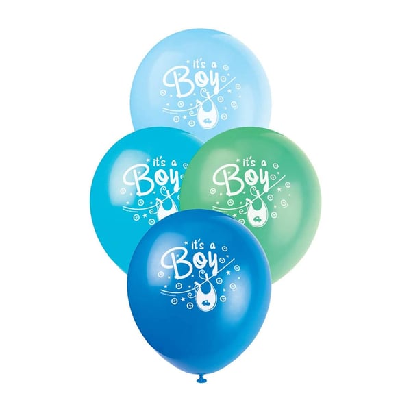 Unique Party Clothesline Its A Boy Latex Baby Shower Balloons (Pack of 8)