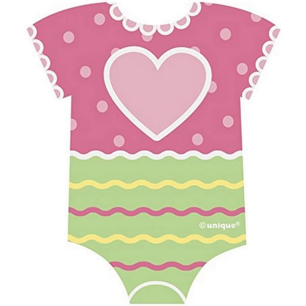 Unique Party Paper Polka Dot -vauvakutsikoriste (24 kpl:n pakkaus)