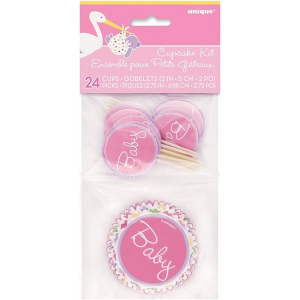 Unique Party Stork Baby Shower Cupcake Topper Set (Pack of 48)
