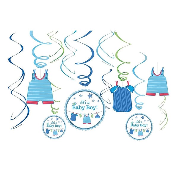 Amscan With Love Dungarees Baby Shower Streamers (Pack of 12)