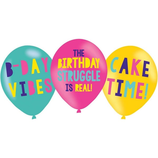 Amscan Fun Latex Neon Birthday Balloons (Pack of 6)