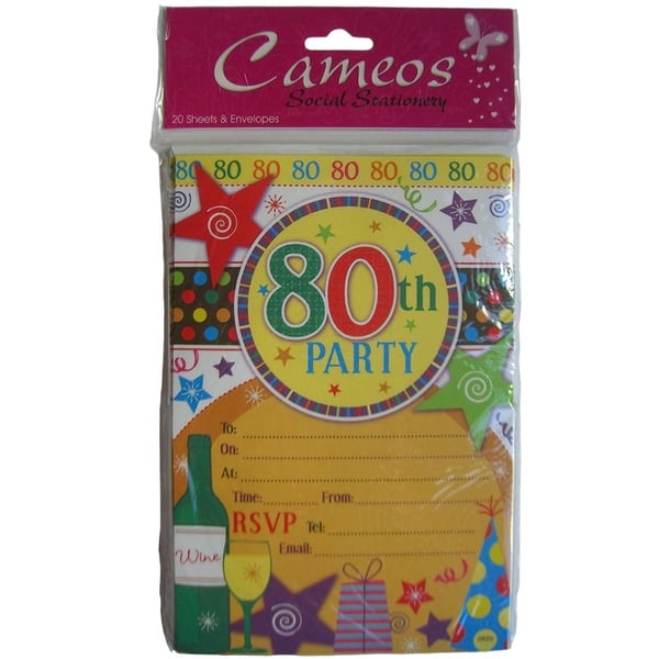 Cameos 80th Invitations (Pack of 20)