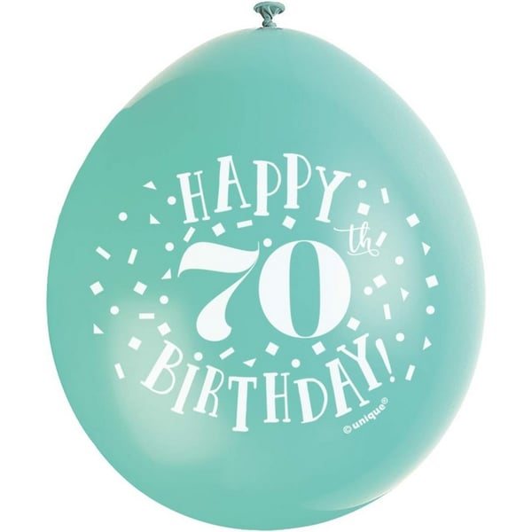 Unique Party Latex 70th Balloons (Pack of 10)