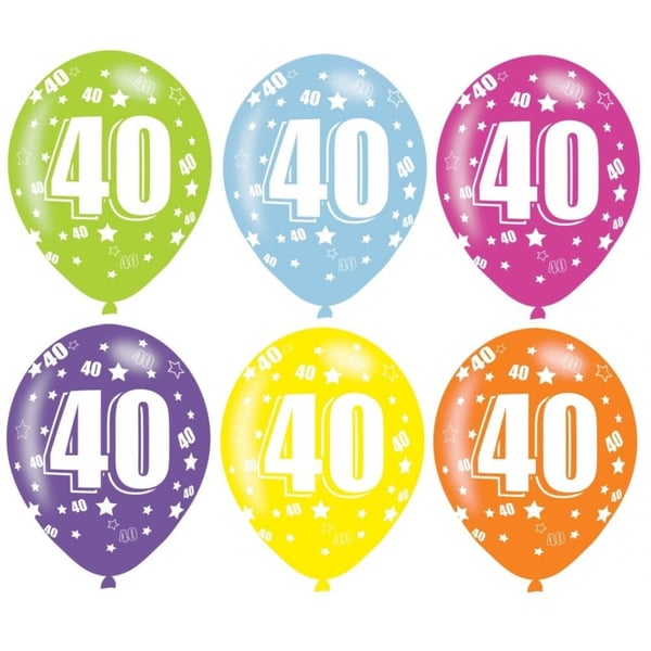 Amscan Latex 40th Birthday Balloons (Pack of 6)