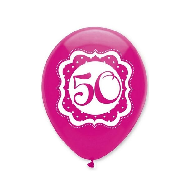 Creative Party Latex 50th Birthday Balloons (Pack of 6)