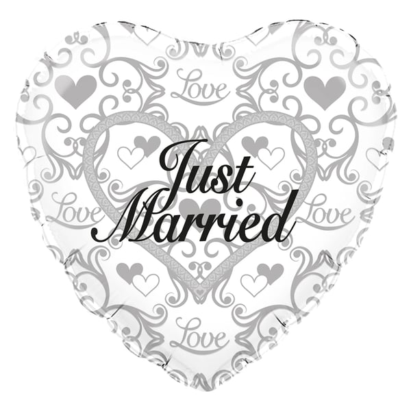 Oaktree Filigree Just Married Foil Balloon