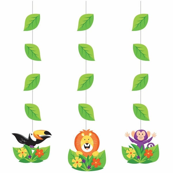 Creative Party Jungle Safari Cut Out Hanging Decoration (Pack of 3)