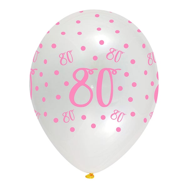Creative Party Latex 80th Balloons (Pack of 6)