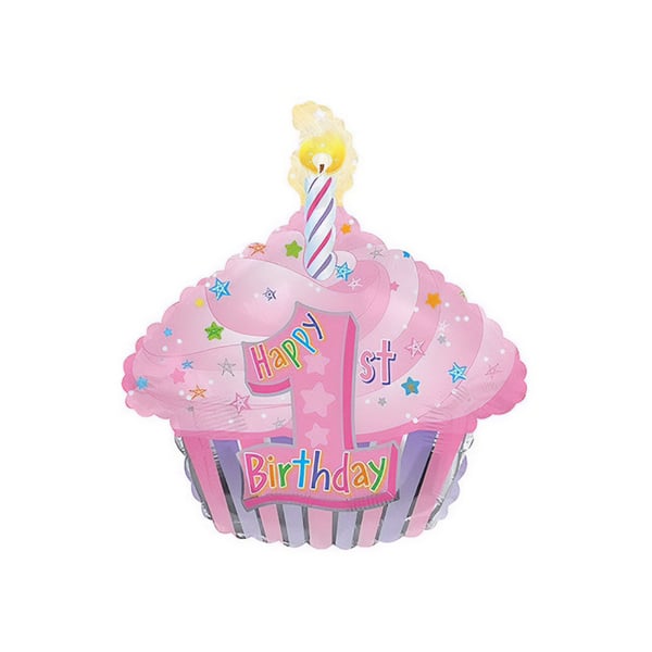Creative Party Cupcake 1st Birthday Foil Balloon