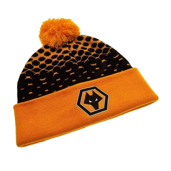 Wolverhampton Wanderers FC Bobble Knitted Cuffed Beanie