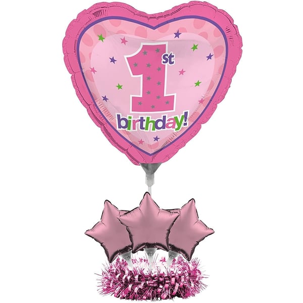 Heart 1st Birthday Party Centrepiece Set