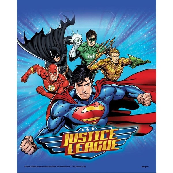 Justice League -juhlapussit (8 kpl:n pakkaus)