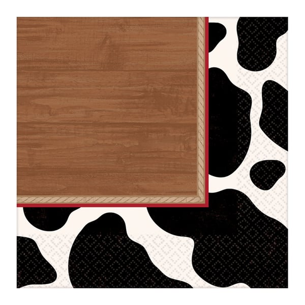 Amscan Paper Cow Print Napkins (Pack of 16)