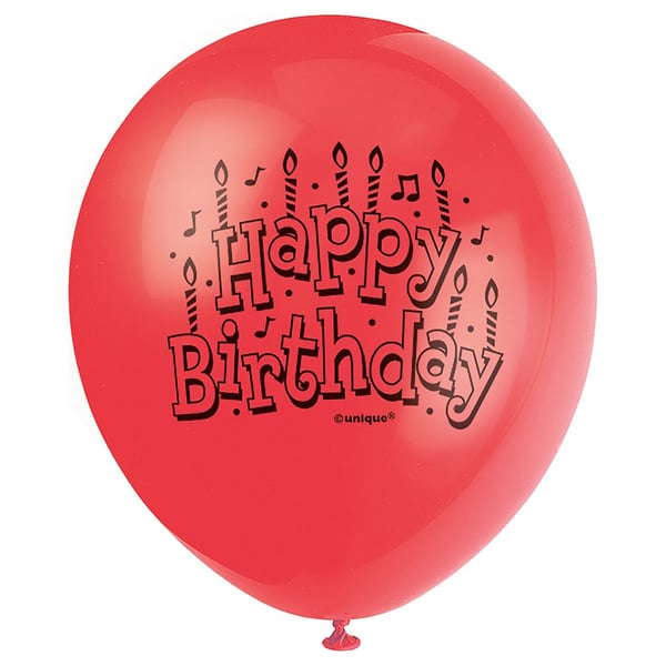 Unique Party Latex Happy Birthday Balloons (Pack of 15)