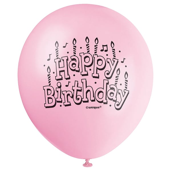 Unique Party Latex Happy Birthday Balloons (Pack of 15)