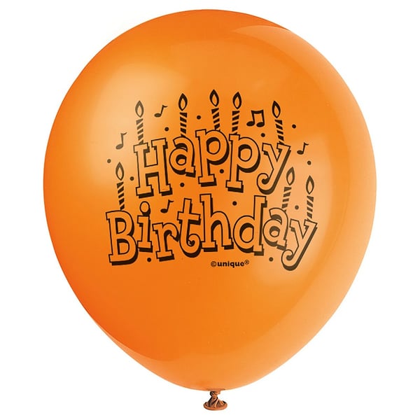 Unique Party Latex Happy Birthday Balloons (Pack of 15)