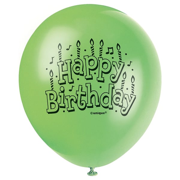 Unique Party Latex Happy Birthday Balloons (Pack of 15)
