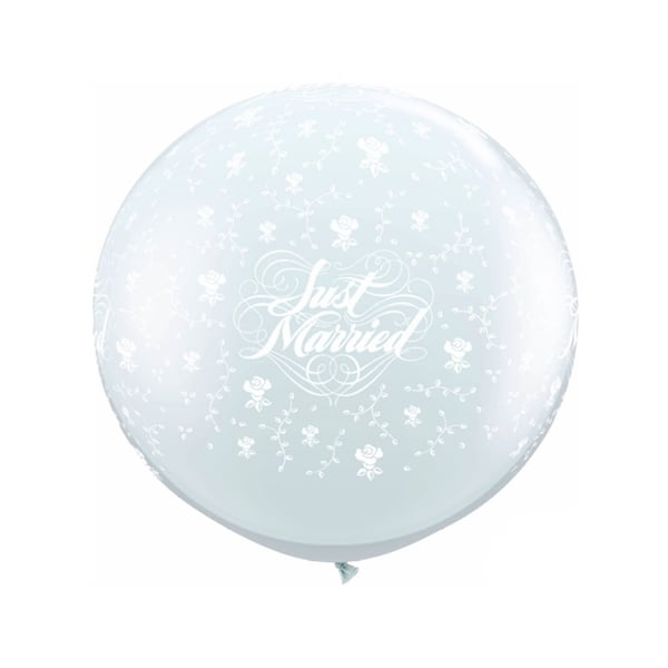 Qualatex Just Married Latex Flowers Balloon (Pack of 2)