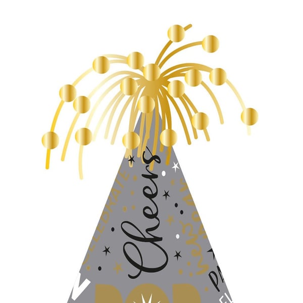 Amscan Foil Cone New Year Party Hat