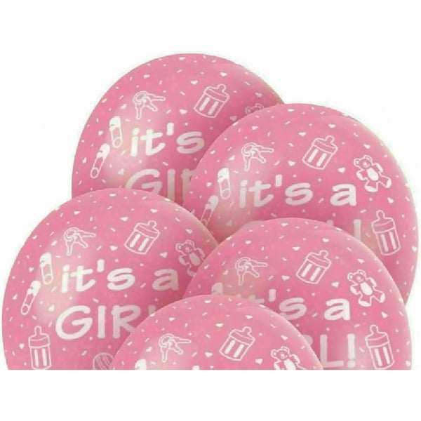 Unique Party Its A Girl Latex Baby Shower Balloons (Pack of 5)