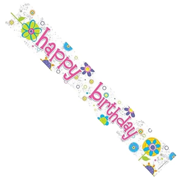 Apac Foil Ditsy Print Happy Birthday Banner